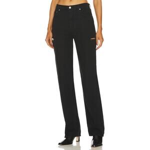 Grlfrnd 'Bella' Black Cotton Low Rise Boyfriend Denim Jean Size 27